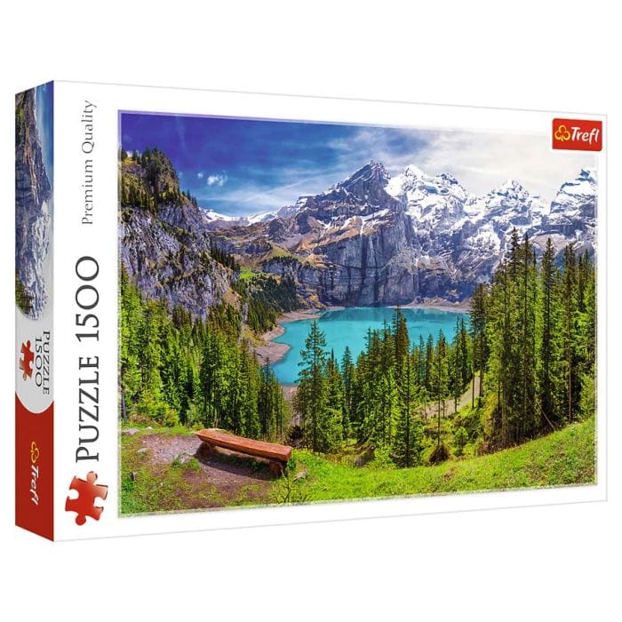 Trefl USA Puzzle: Lake Oeschinen, Alps, Switzerland 1500 Piece (Trefl Red) 5900511261660