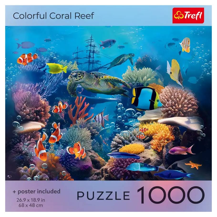 Trefl USA Puzzles > Jigsaw Puzzles Puzzle: Colorful Coral Reef 1000 Piece with Poster 5900511993219 TRE99321
