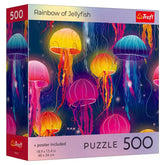 Trefl USA Puzzles > Jigsaw Puzzles Puzzle: Rainbow of Jellyfish 500 Piece with Poster (Trefl Red) 5900511993318 TRE99331