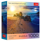 Trefl USA Puzzles > Jigsaw Puzzles Puzzle: Sun and Moon at Sunset 1000 Piece with Poster (Trefl Red) 5900511993165 TRE99316