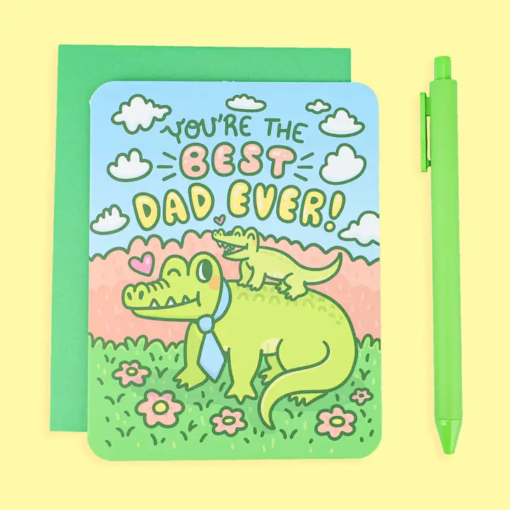 Turtle's Soup Stationery > Greeting Cards Best Dad Alligator Father's Day Card C-128