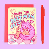 Turtle's Soup Stationery > Greeting Cards Best Mom Cat Mother's Day Card C-129