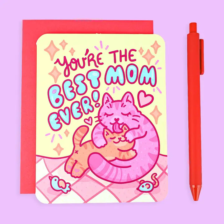 Turtle's Soup Stationery > Greeting Cards Best Mom Cat Mother's Day Card C-129