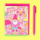 Turtle's Soup Stationery > Greeting Cards Woodland Gnome Birthday Card C-001