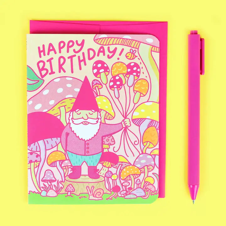 Turtle's Soup Stationery > Greeting Cards Woodland Gnome Birthday Card C-001