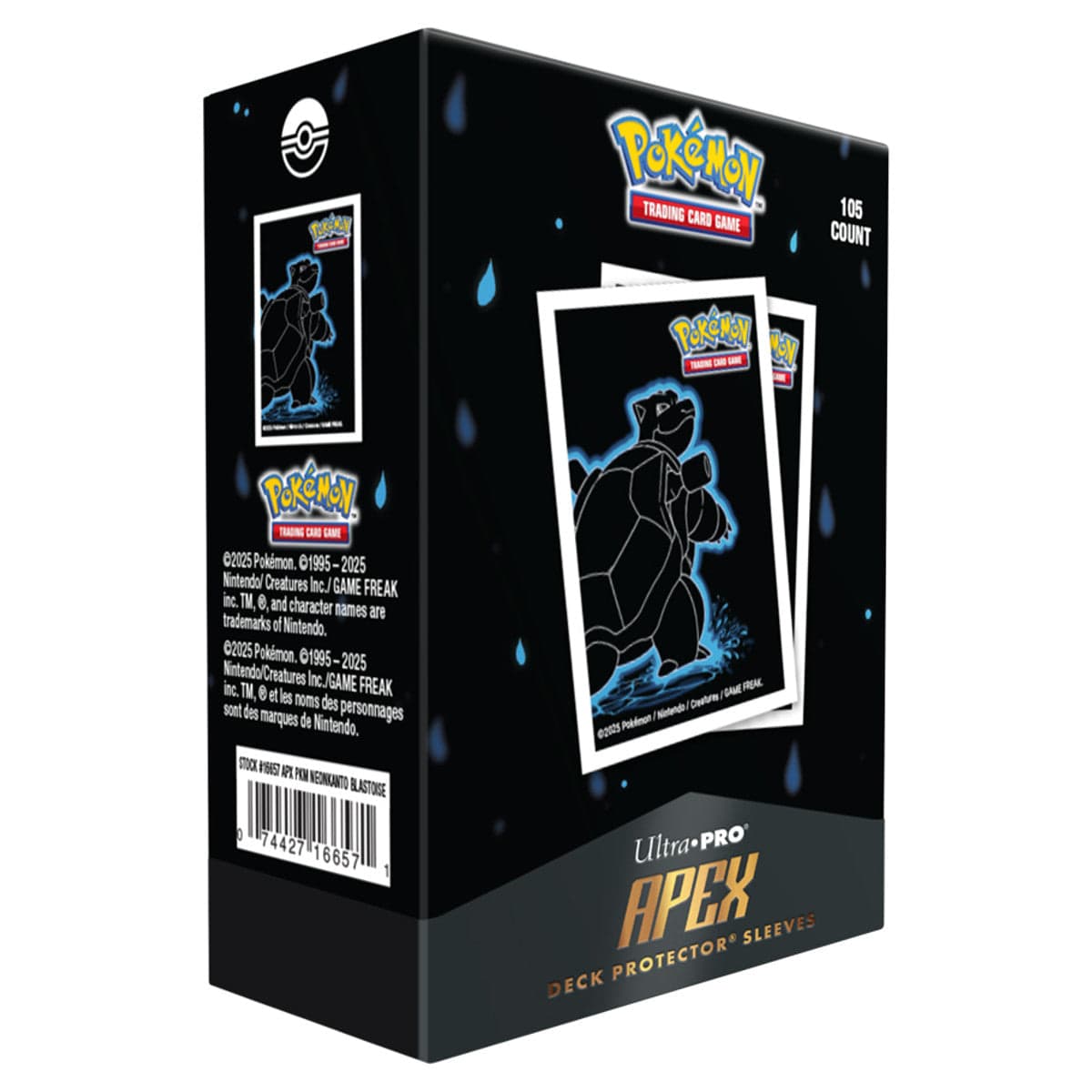 Ultra Pro Game Supplies > Card Sleeves Deck Protector: Apex: Pokémon: Neon Kanto: Blastoise (105) 074427166571 ULP16657