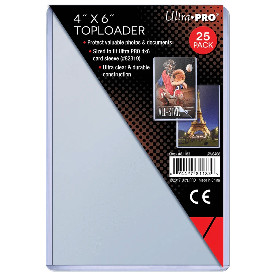 Ultra Pro Game Supplies > Card Sleeves Ultra Pro: 4" x 6" Toploaders 25ct 074427811839