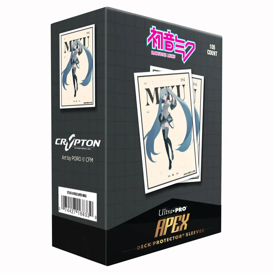 Ultra Pro Game Supplies > Card Sleeves ULTRA PRO: HATSUNE MIKU: RETRO SOUNDSCAPES: HATSUNE MIKU 105CT APEX DECK PROTECTOR SLEEVES 074427168339 ULP16833