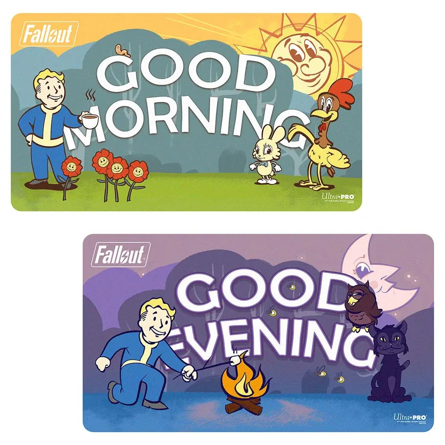 Ultra Pro Game Supplies > Playmats ULTRA PRO: FALLOUT VAULT BOY: GOOD MORNING AND GOOD EVENING DOUBLE-SIDED PLAYMAT 074427168094 ULP16809