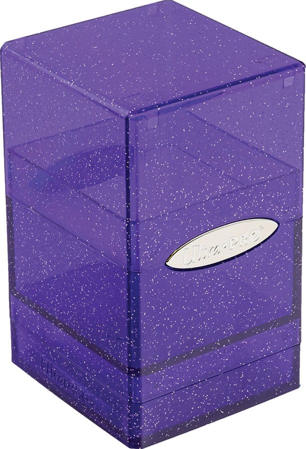 Ultra Pro Game Supplies > Card Boxes Satin Tower - Glitter Purple 074427160142 UPI 16014
