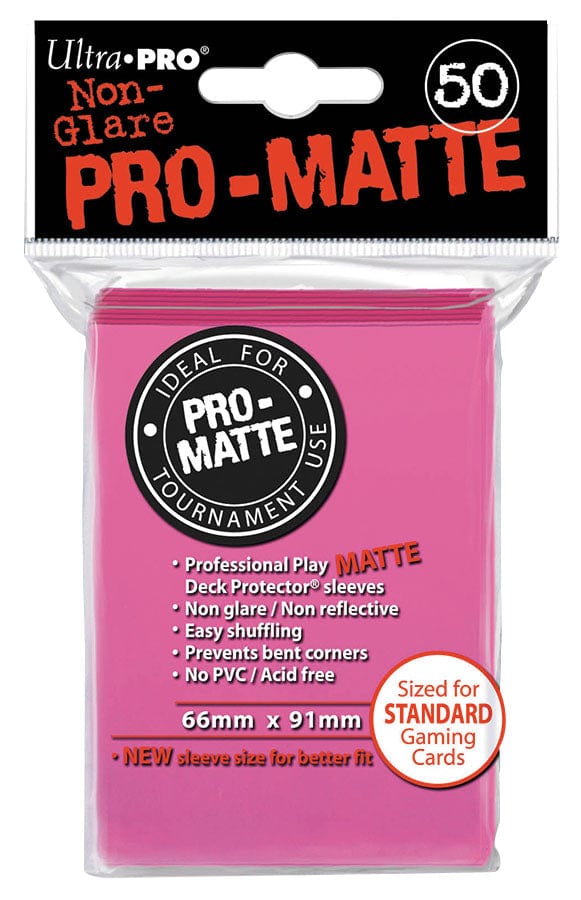 Ultra Pro Game Supplies > Card Sleeves Pro-Matte Standard Deck Protectors: Bright Pink (50) 074427841478 UPI 84147