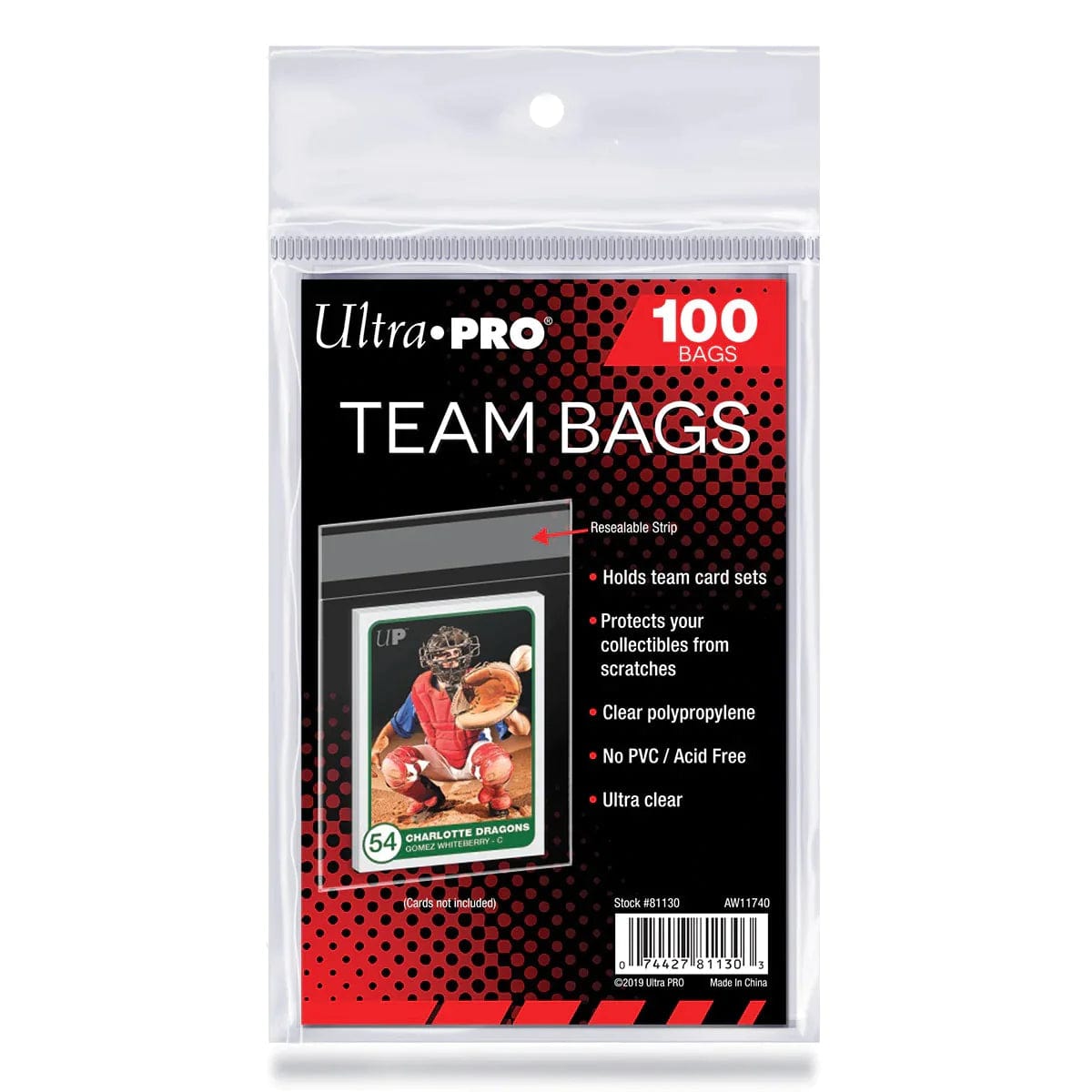 Ultra Pro Game Supplies > Card Sleeves Ultra Pro: Team Bags 100ct - Resealable 074427811303 UPI 81130