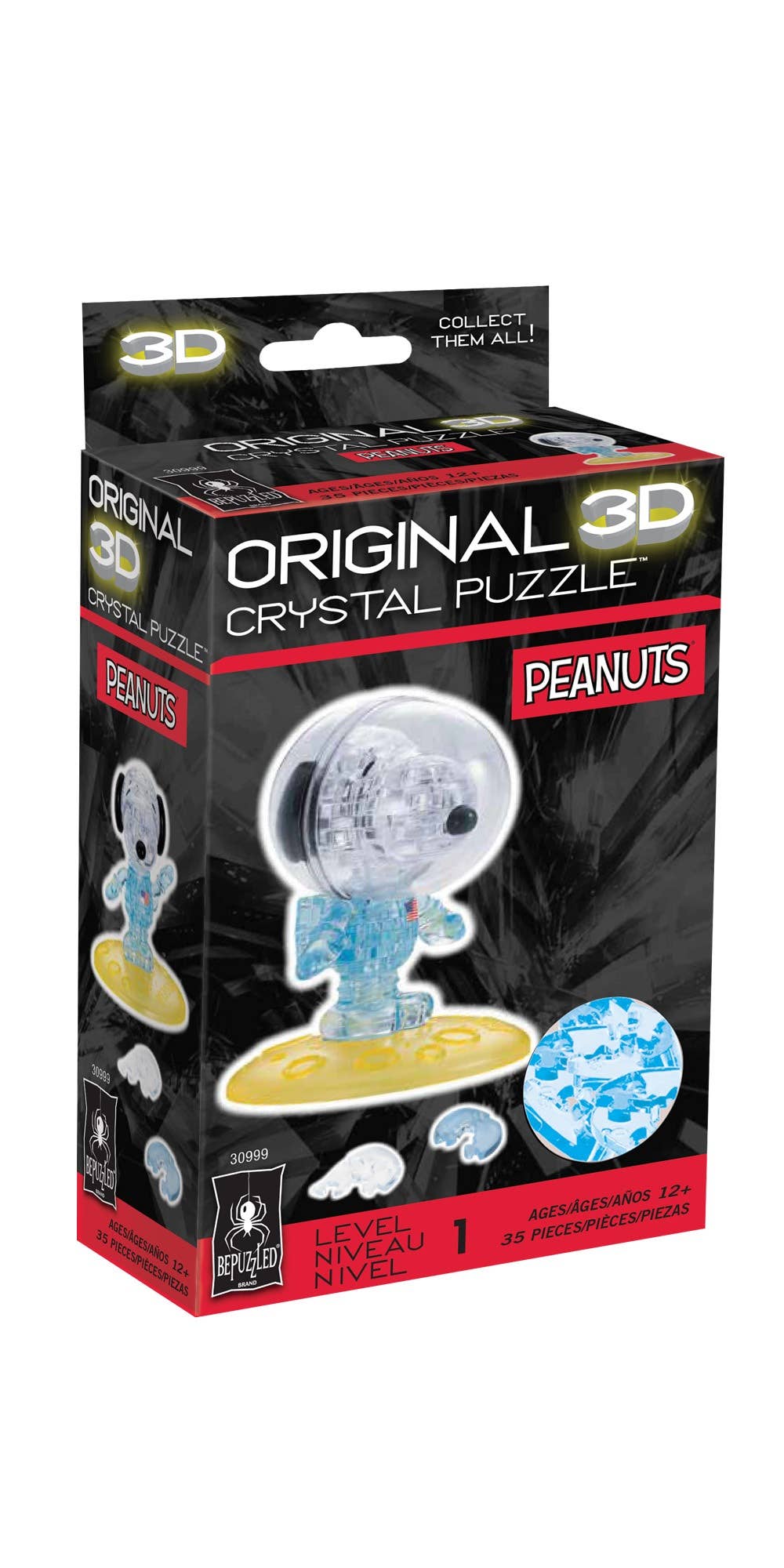 University Games Puzzles > 3D Puzzles Licensed Crystal Puzzle-Snoopy Astronaut 30999