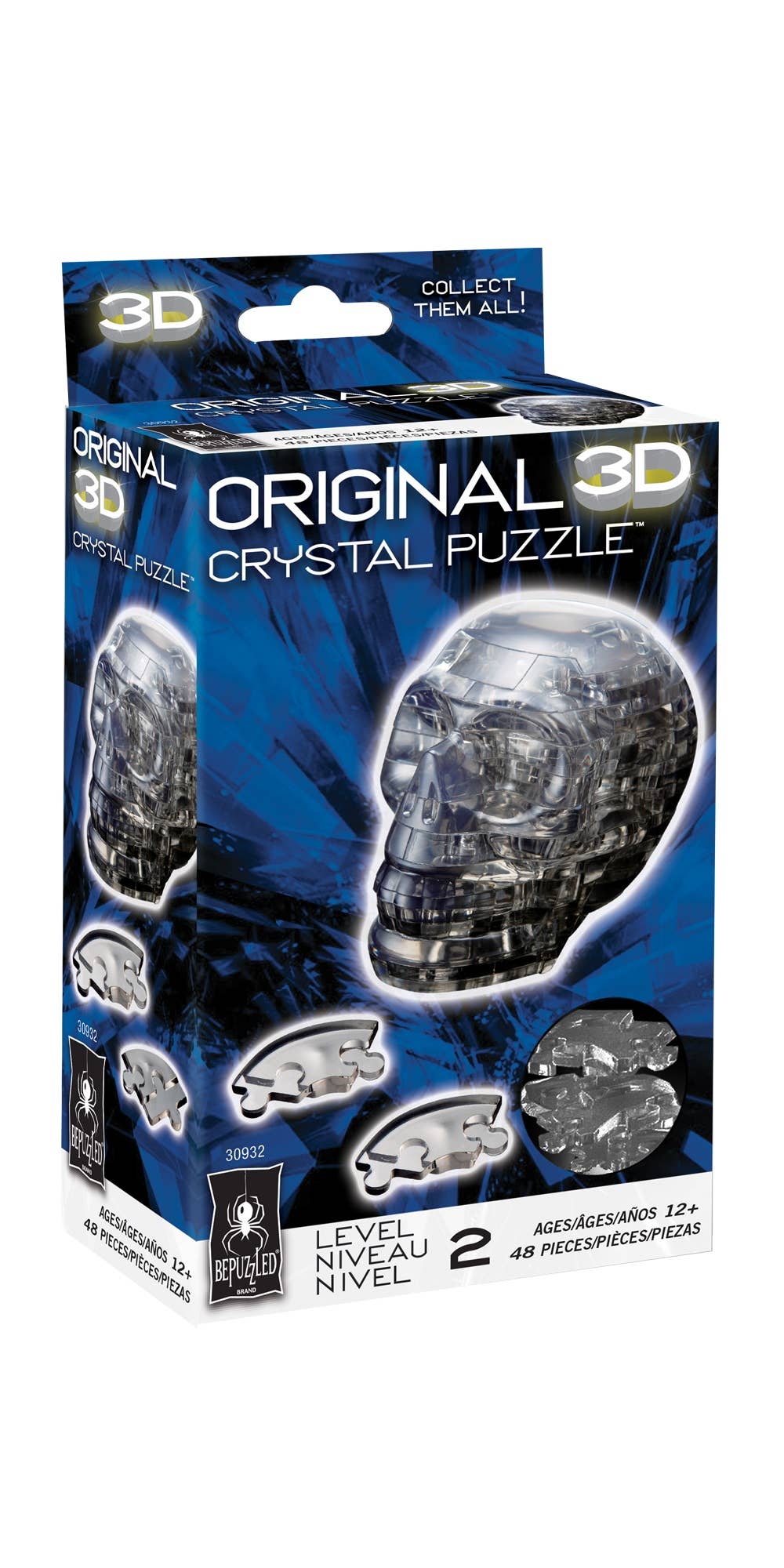 University Games Puzzles > 3D Puzzles Std. Crystal Puzzle-Skull (black) 30932