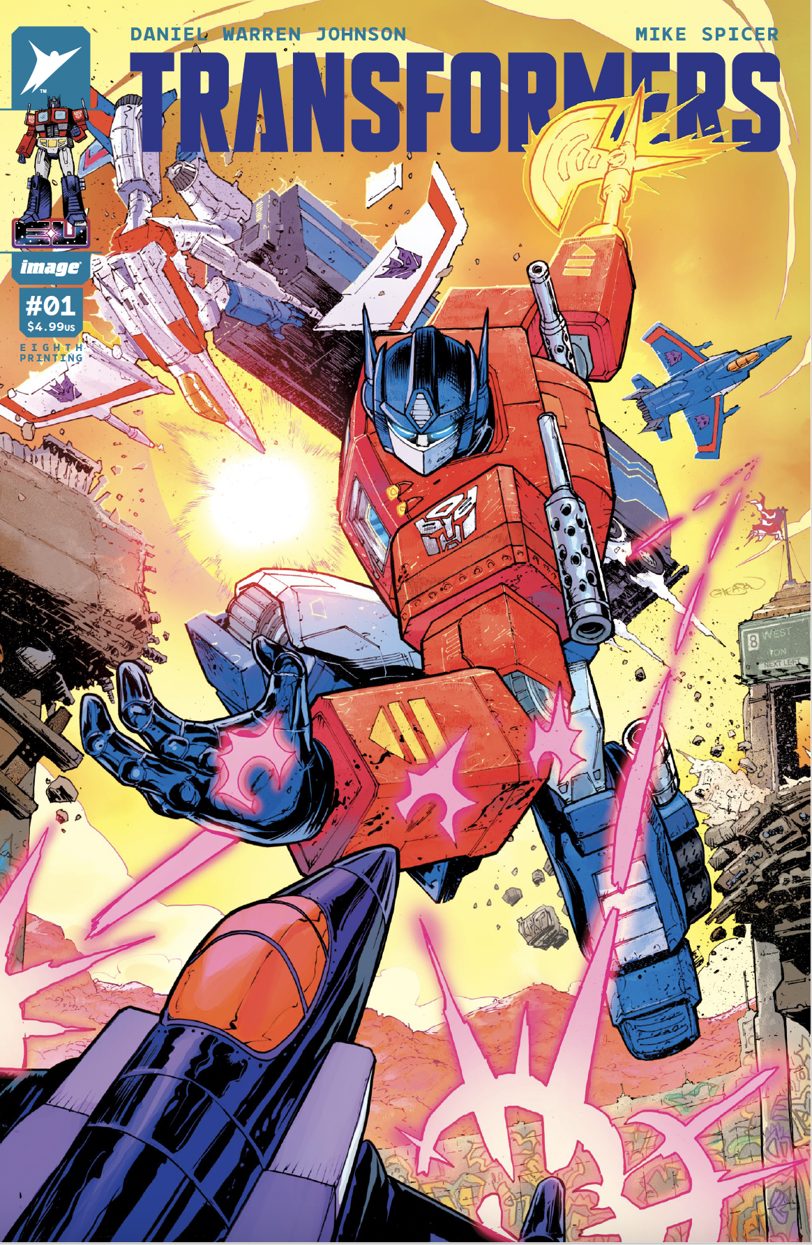 TRANSFORMERS #1 8TH PRINTING CVR A PAT GLEASON [Signed by DANIEL WARREN JOHNSON]