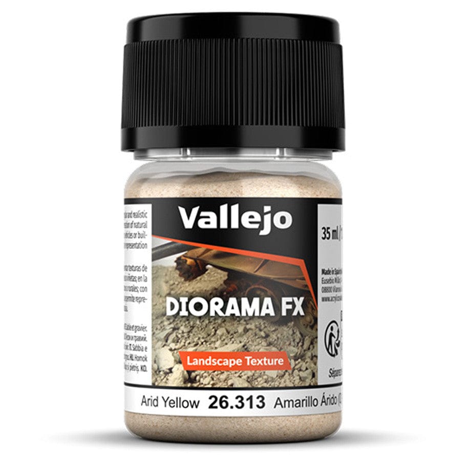 Vallejo Hobby Supplies > Paints Diorama FX: Landscape: Arid Yellow 0.1-0.6 mm (35ml) 8429551263139 VJP26313
