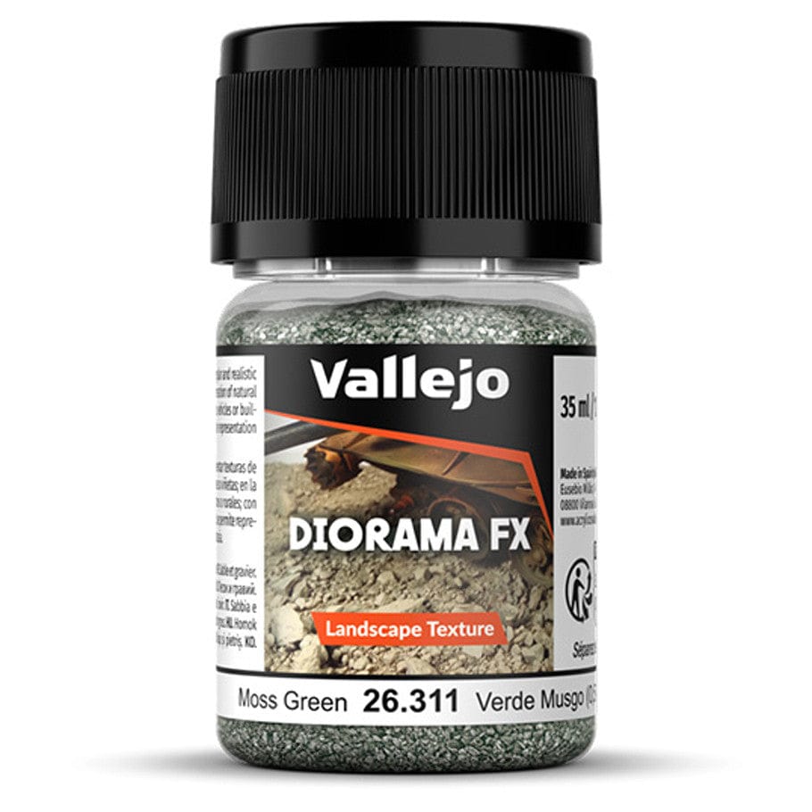 Vallejo Hobby Supplies > Paints Diorama FX: Landscape: Moss Green 0.5-2 mm (35ml) 8429551263115 VJP26311