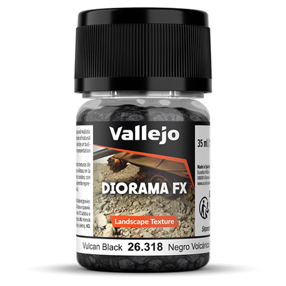 Vallejo Hobby Supplies > Paints Diorama FX: Landscape: Vulcan Black 2-5 mm (35ml) 8429551263184 VJP26318