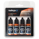Vallejo Hobby Supplies > Paints True Metallic Metal: Ancient Copper Color Set (4) 8429551772532 VJP77253