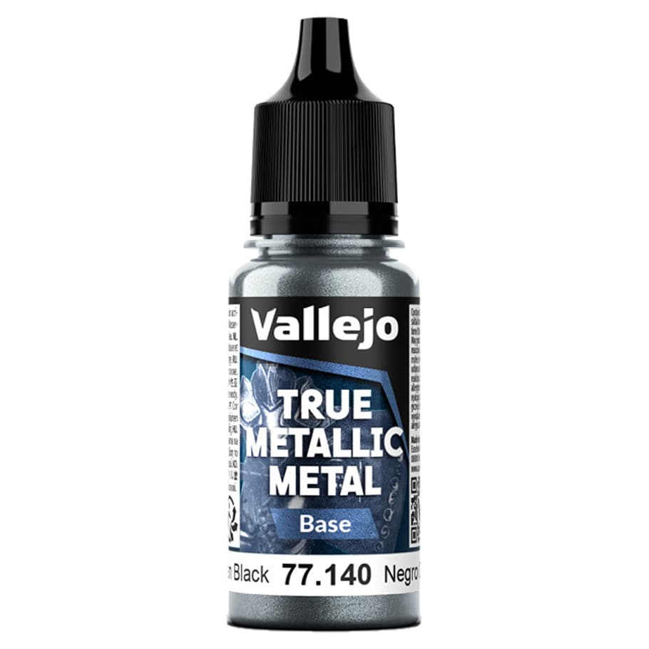 Vallejo Hobby Supplies > Paints True Metallic Metal: Base: Obsidian Black (18ml) 8429551771405 VJP77140