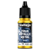 Vallejo Hobby Supplies > Paints True Metallic Metal: Base: Radiant Yellow (18ml) 8429551771221 VJP77122