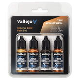 Vallejo Hobby Supplies > Paints True Metallic Metal: Imperial Gold Color Set (4) 8429551772525 VJP77252