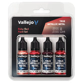 Vallejo Hobby Supplies > Paints True Metallic Metal: Ruby Red Color Set (4) 8429551772549 VJP77254