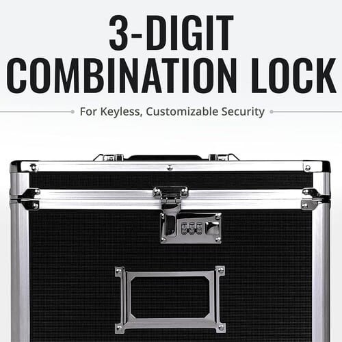 Vaultz Music > Audio Equipment > Accessories Vaultz: 12" Locking Vinyl Storage Box - Black (VZ01045-WM-CAM) 826030004906 VLTZ04906