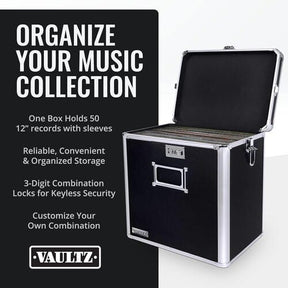 Vaultz Music > Audio Equipment > Accessories Vaultz: 12" Locking Vinyl Storage Box - Black (VZ01045-WM-CAM) 826030004906 VLTZ04906