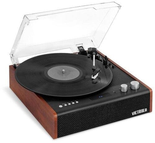 Victrola Music > Audio Equipment Victrola: Brighton Dual Bluetooth Turntable - Mahogony (with Built-In Speakers) 810033110146 VCTA10146
