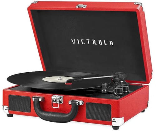 Victrola Music > Audio Equipment Victrola VSC-550BT-Red Journey Bluetooth Suitcase 3 Speed Turntable Red 816203013835 VCTA13835