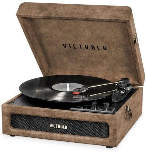 Victrola Music > Audio Equipment Victrola: VSC-590BT-LBN - Portable Bluetooth Turntable, Lambskin Brown 816203019769 VCTA19769