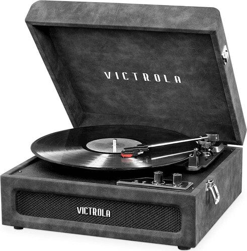 Victrola Music > Audio Equipment Victrola: VSC-590BT-LGR - Portable Bluetooth Turntable, Lambskin Gray 816203019752