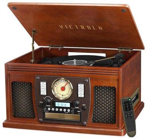 Victrola Music > Audio Equipment Victrola: VTA-600B-MAH - Navigator Bluetooth 8 in 1 Music Center, Mahogany 816203015464 VCTA15464