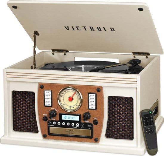 Victrola Music > Audio Equipment Victrola: VTA-600B-WHT - Navigator Bluetooth 8 in 1 Music Center, White 816203016195 VCTA16195