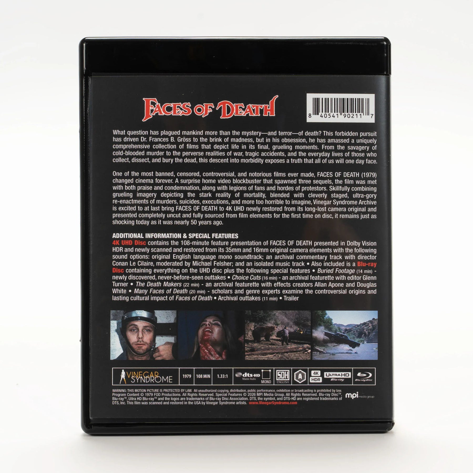 Vinegar Syndrome Movies > 4K 4K: Faces of Death 840541902117 VSA-062 STANDARD