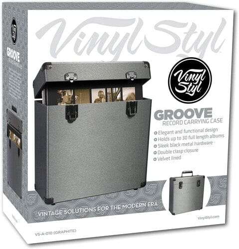 Vinyl Styl Music > Audio Equipment > Accessories Vinyl Styl: Groove Record Carrying Case - Graphite 766510011980 VNST10011980