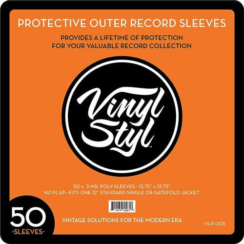 Vinyl Styl Music > Music Supplies Vinyl Styl® VS-P-005 12 Inch Outer Record Sleeves - Open Top - 50 Count (Clear) 711574722617 VNST72261