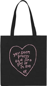 WebAMI Apparel - Bags You Seem Pretty Sad For A Girl So In Love (Olivia Rodrigo) Tote Bag 810206278178 GRCH78178