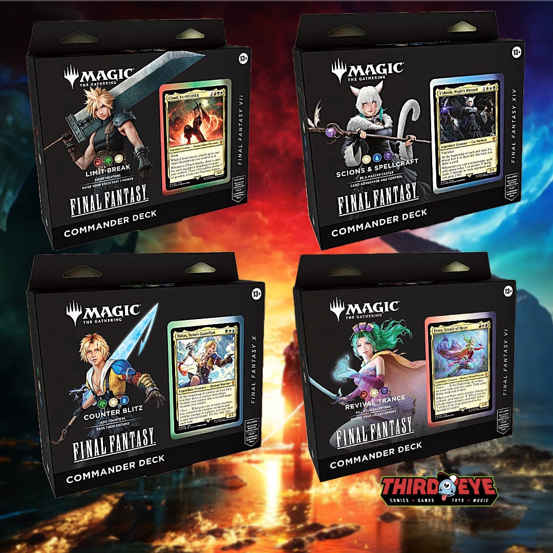 Wizards of the Coast Trading Card Games > Magic The Gathering MTG: Universes Beyond- Final Fantasy Commander Deck Bundle 87187196