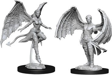 WizKids (Neca) Miniatures > WizKids Dungeons & Dragons: Nolzur's Marvelous Unpainted Miniatures - Succubus & Incubus (W10) 634482738412 WZK 73841