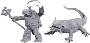WizKids (Neca) Miniatures > WizKids Dungeons & Dragons: Nolzur's Marvelous Unpainted Miniatures - W24 Tortle Druid & Wild Shape Giant Lizard 634482907078 WZK 90707