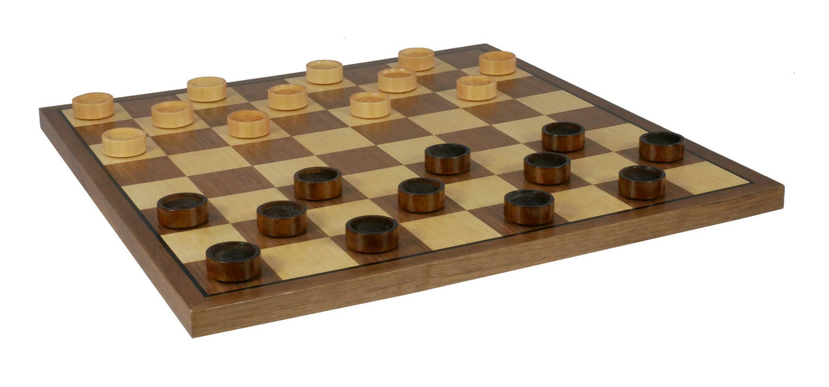 WorldWise Imports Board Games Checker Set - 1" Wood Stacking checkers on Walnut Maple Bd 3025-95812
