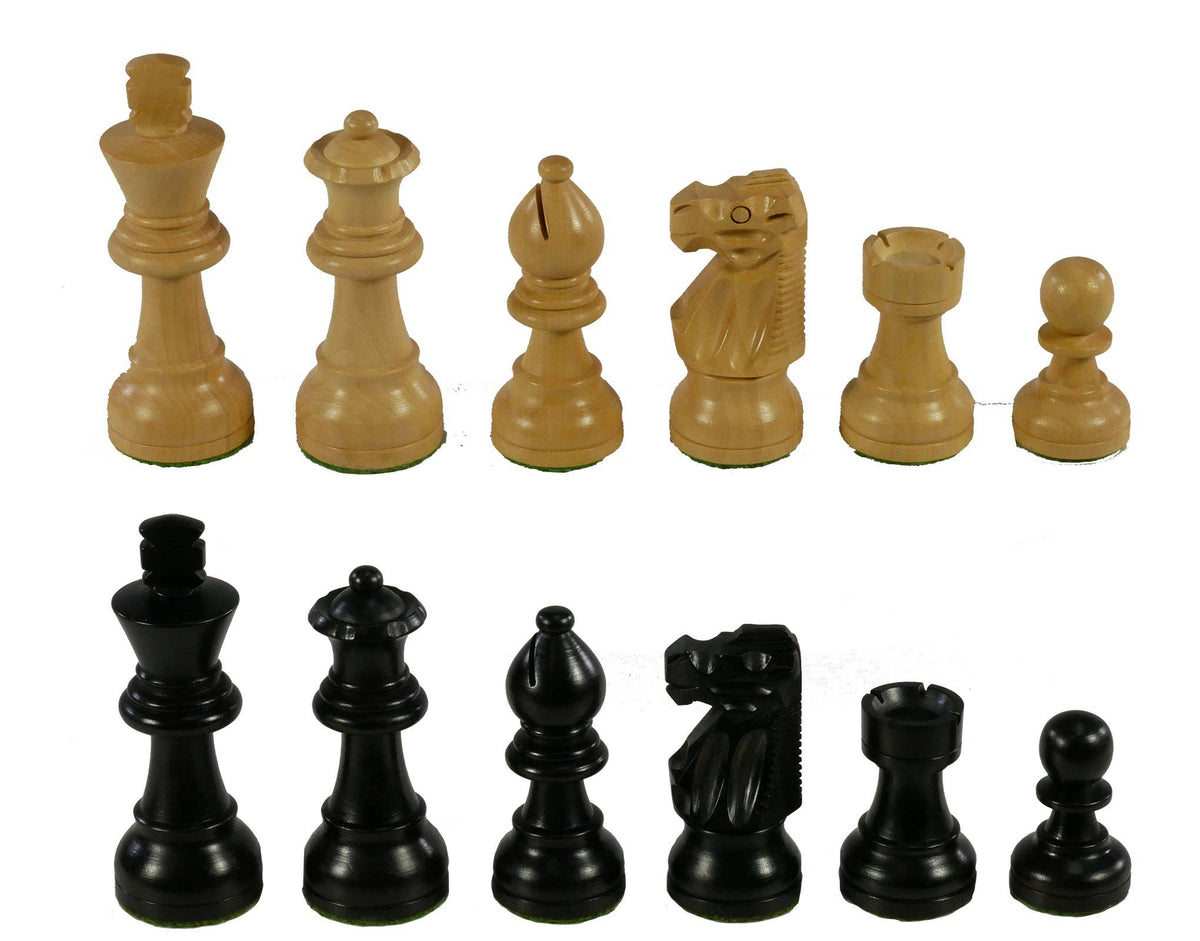 WorldWise Imports Board Games Chess Set - 3" Black French Knight Chessmen on Black/Maple 035756955663 30BF-45360B