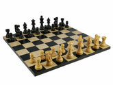 WorldWise Imports Board Games Chess Set - 3" Black French Knight Chessmen on Black/Maple 035756955663 30BF-45360B