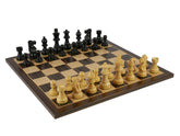WorldWise Imports Board Games Chess Set - Small Black French Chessmen on Ebony veneer Chess Board 035756302368 30BF-40360EBC