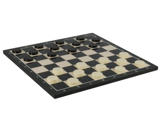 WorldWise Imports Board Games > Large Box Games Checker Set - Black Checkers in Urea on Black Alpha Numeric Decoupage 035756757465 75714B-30BK