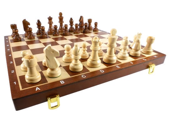 WorldWise Imports Board Games > Large Box Games Chess Set - 15" Folding Wood Chess Set with Alpha Numeric Chess Board 035756915155 95005AF