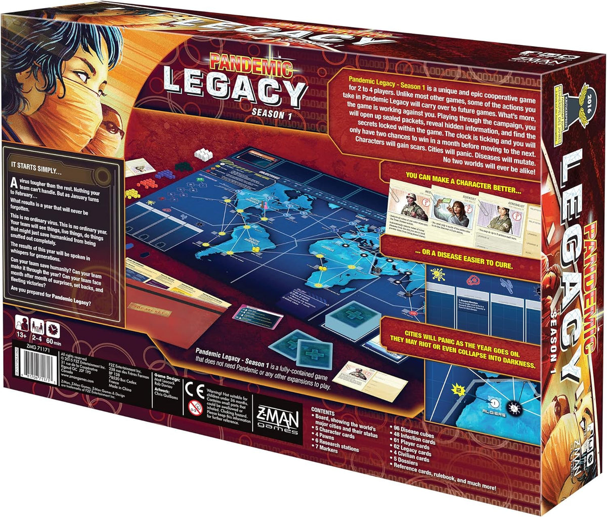 Z-Man Games Board Games > Large Box Games Pandemic: Legacy Season 1 (Red Edition) 681706711713 ZM7171