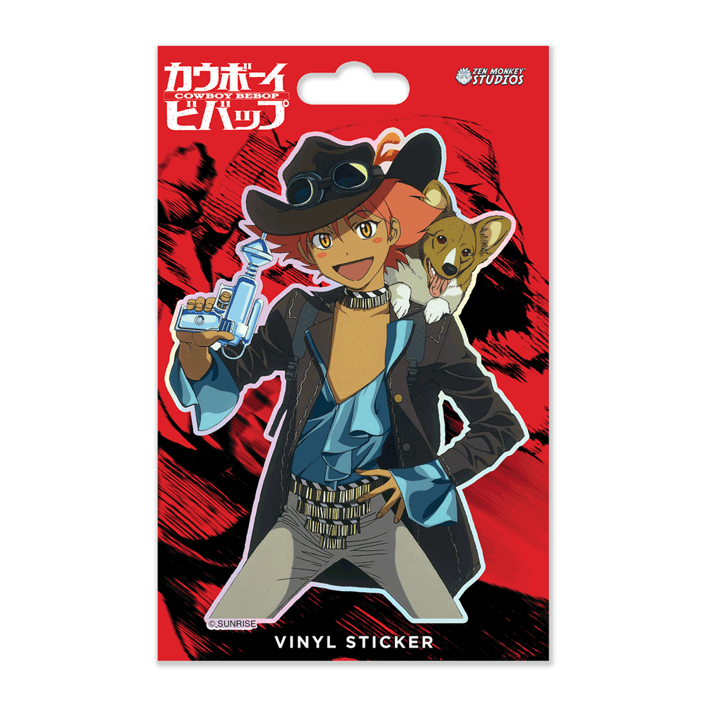 Zen Monkey Studios Decor > Stickers Western Ed and Ein - Holographic Cowboy Bebop Sticker 810110755512 BEBOP-STCK-WESTERNED